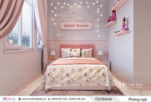 Thiết kế phòng ngủ cho bé gái màu hồng đẹp như mơ